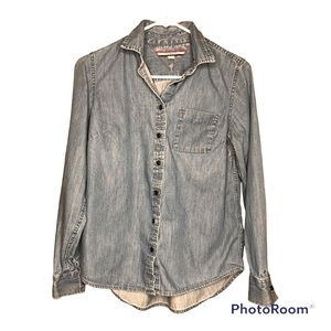 Tommy Hilfiger button down denim style size XS 100% cotton